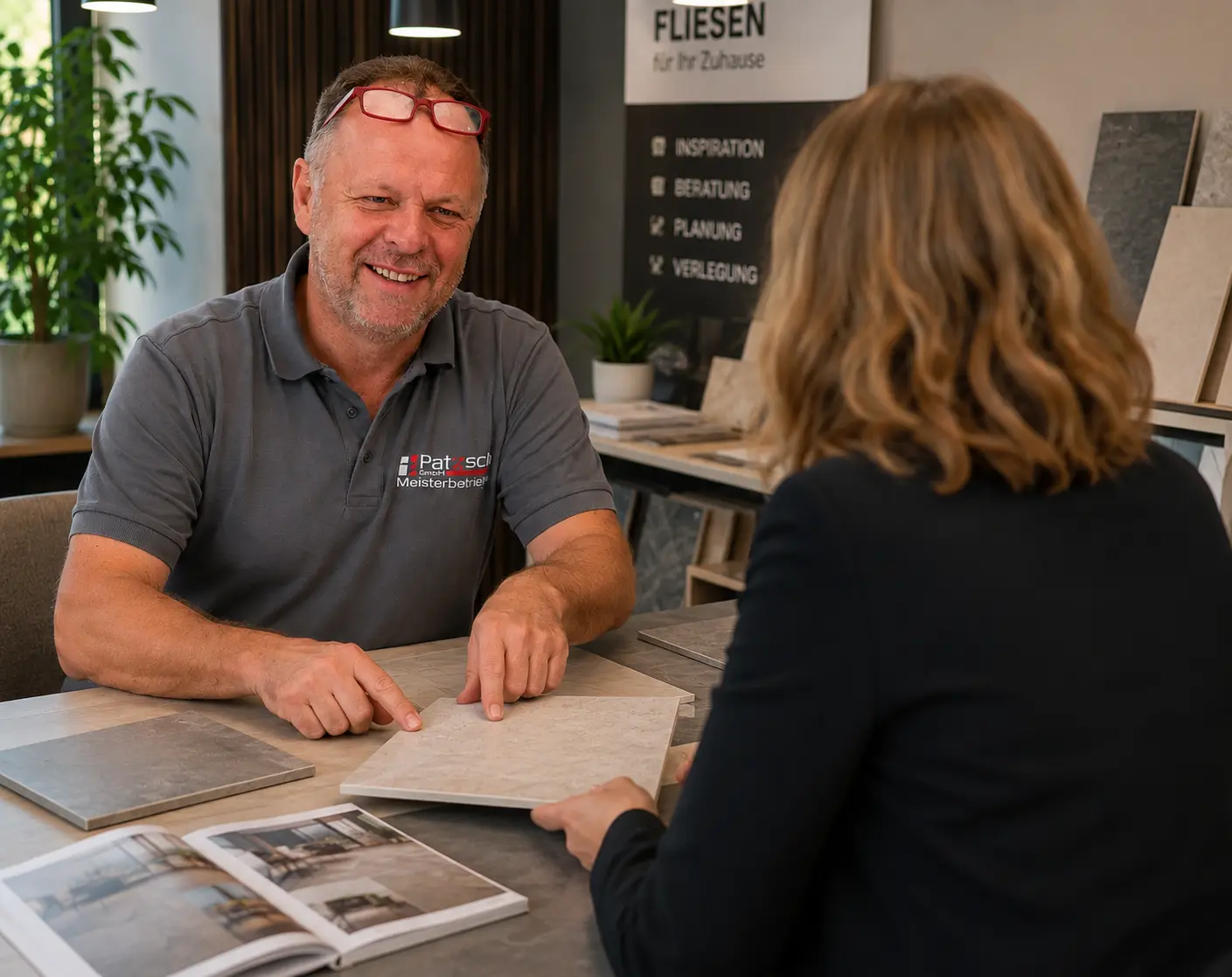 Dirk Patzsch bei der Fliesenberatung
